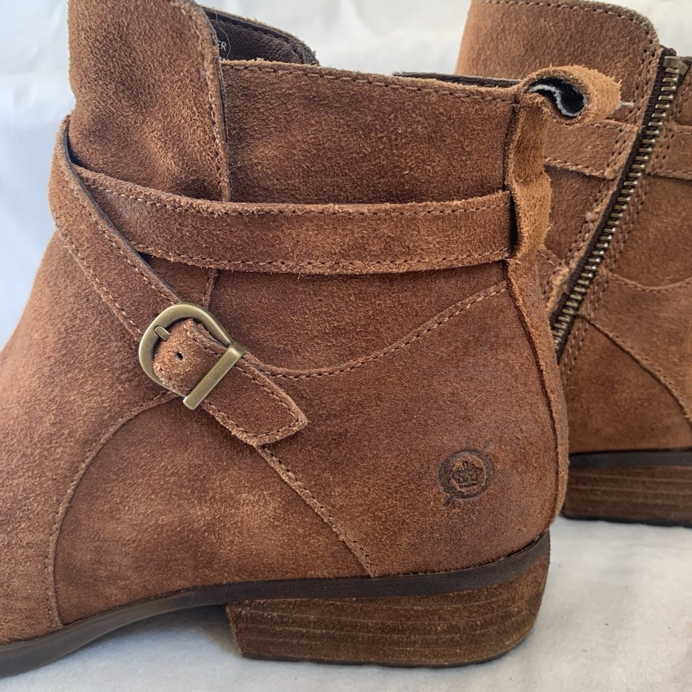BORN FAYWOOD RUST -Tobacco Distressed Oil Rub SUEDE Ankle Boot SZ- 8.5M Brown - Picture 10 of 16